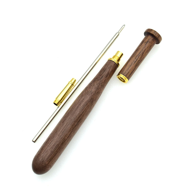 Mini Bat Pen Walnut Wood 0.5 mm Black Ink Ball Pen Pocket-size Mini Wooden Luxury Office Accessories