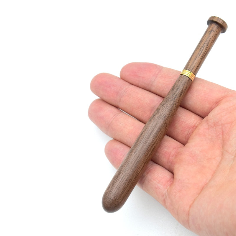 Mini Bat Pen Walnut Wood 0.5 mm Black Ink Ball Pen Pocket-size Mini Wooden Luxury Office Accessories