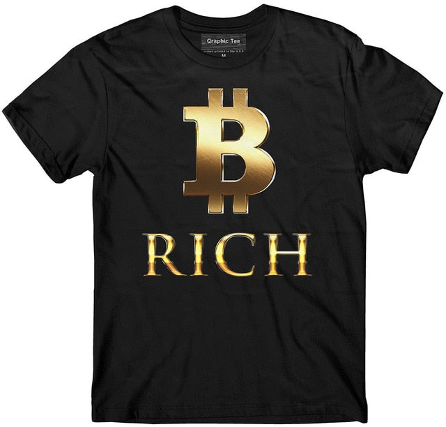 Pure Cotton Men'S Bitcoin T-Shirt, Cryptocurrency T-Shirt,