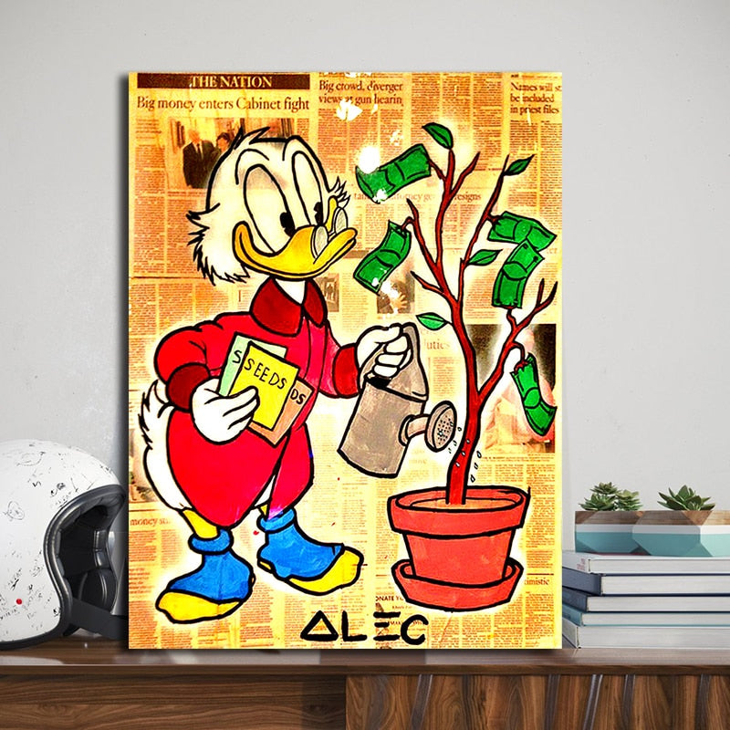 Richie Money Tree Planting Alec Money tree Paintings on Canvas Modern Art Decorative Wall Pictures Office Broker Decor