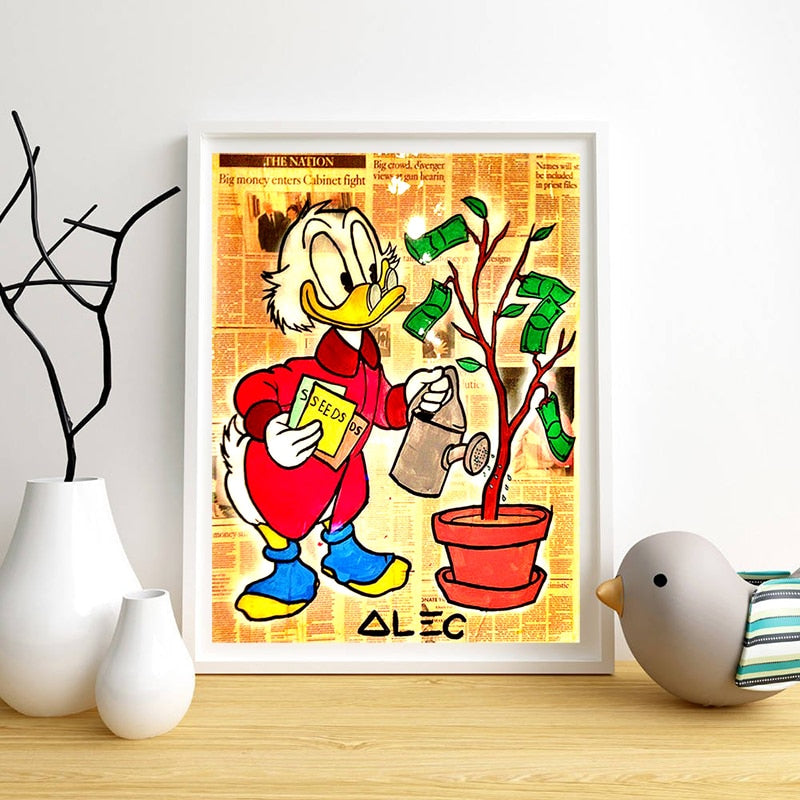 Richie Money Tree Planting Alec Money tree Paintings on Canvas Modern Art Decorative Wall Pictures Office Broker Decor