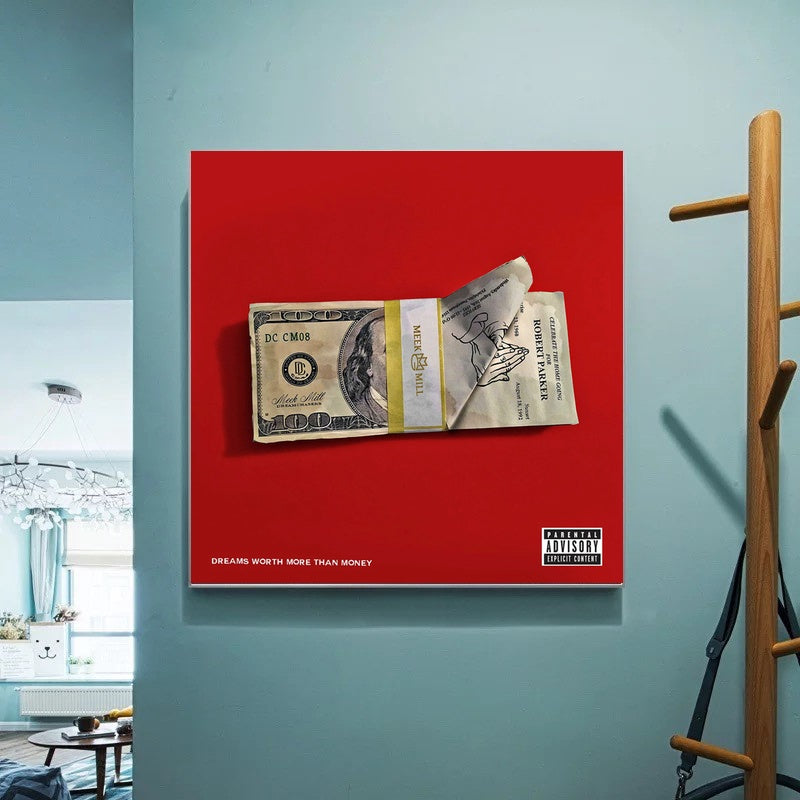 Meek Mill poster Drehttps://app.oberlo.com/import#ams Worth More Than Money music album Canvas Wall Pictures for Living Room No Frame