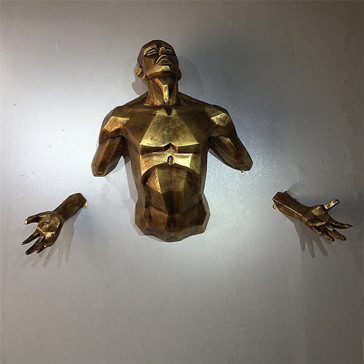 European modern character sculpture angel man wall hanging statue home office decoration