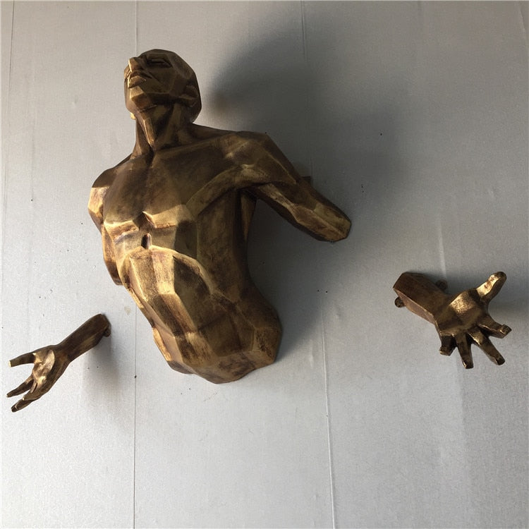 European modern character sculpture angel man wall hanging statue home office decoration