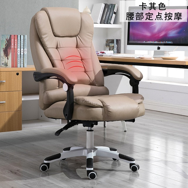 EU Household Work Office Lie Boss gaming Massage Footrest Lift Swivel Main Genuine Art computer game ergonomic leather Chair RU