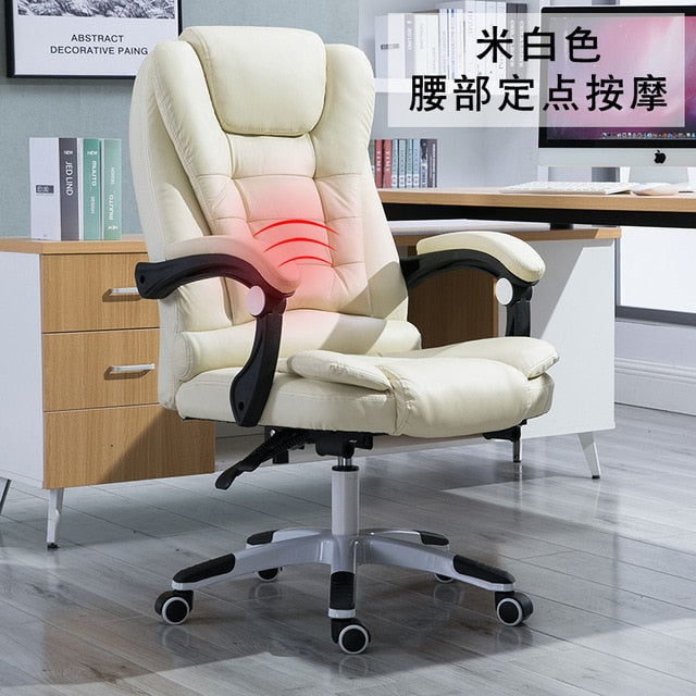 EU Household Work Office Lie Boss gaming Massage Footrest Lift Swivel Main Genuine Art computer game ergonomic leather Chair RU