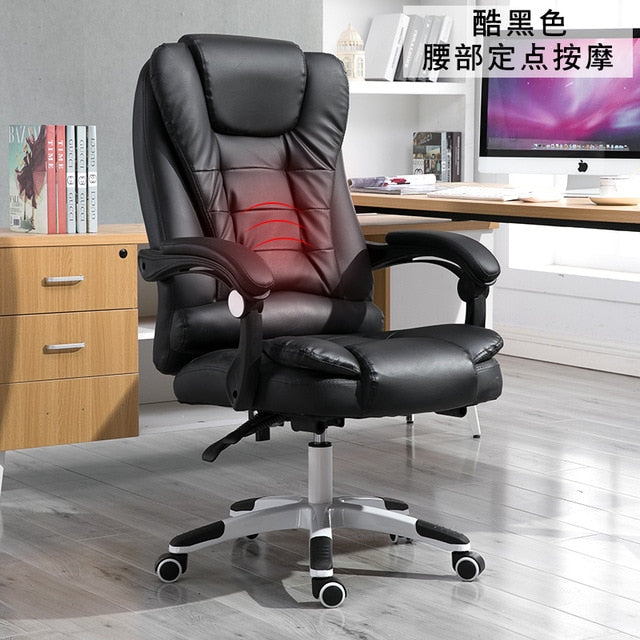 EU Household Work Office Lie Boss gaming Massage Footrest Lift Swivel Main Genuine Art computer game ergonomic leather Chair RU