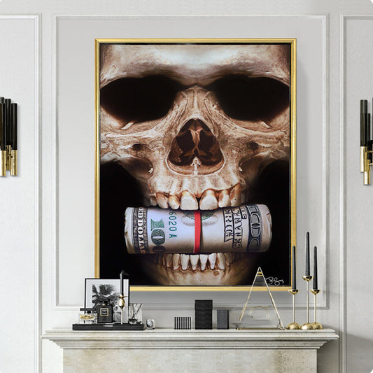 Skull Bite Money Wall Art Broker Decoration