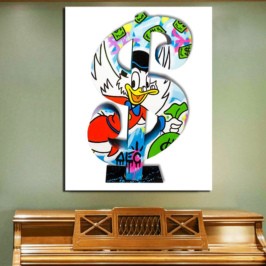 Alec Monopoly Bag Of Money Wall Art Canvas Painting