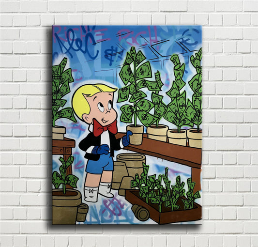 Alec Monopolys RICHIE MONEY TREE HD Wall Art Canvas Poster Print