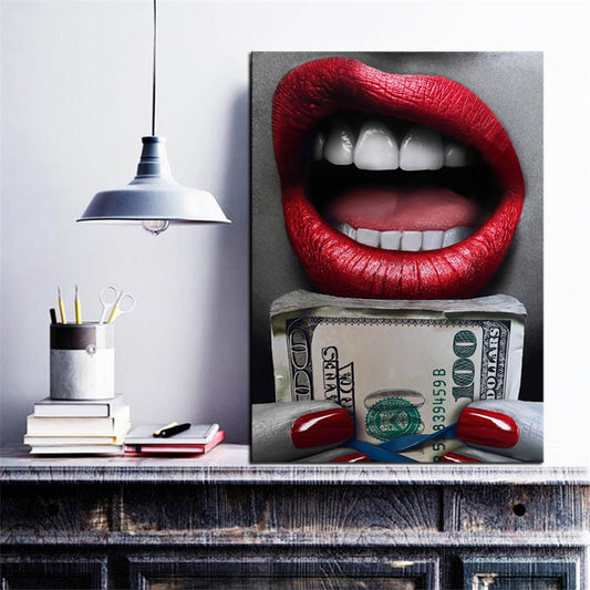 Woman with Money Broker Decor