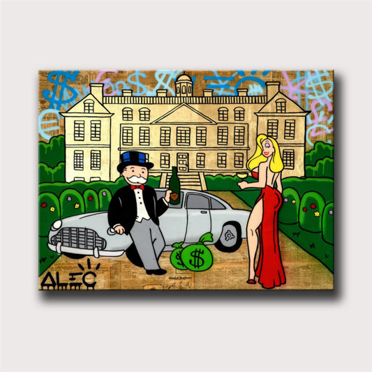 Alec Monopolys Beauty and Money Wall Art Canvas Poster Print Canvas Painting Decorative for Office Broker Decor