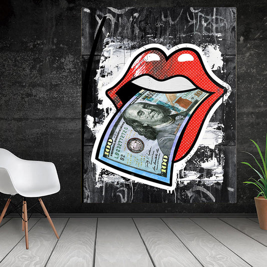 Red Lips Mouth Broker Decor Vintage