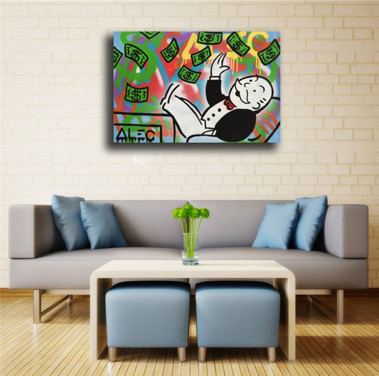 Alec Monopolys Smoking Money  Canvas Painting Decorative for Office Broker Decor