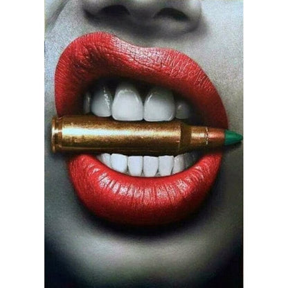 Sexy Red Lips Smoking Money Broker Decor