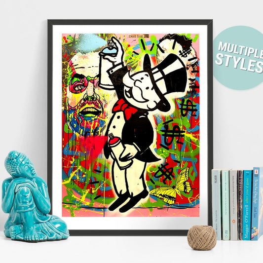 Rich Uncle Pennybags Northern Germany Monopoly guy Money Poster Painting on Canvas Broker Decor