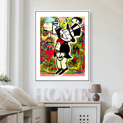 Rich Uncle Pennybags Northern Germany Monopoly guy Money Poster Painting on Canvas Broker Decor