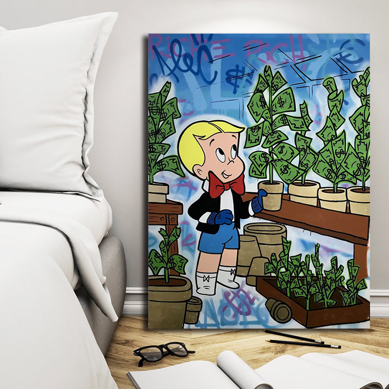 Richie Rich Money Tree Graffiti Art Alec Monopoly Broker Decor