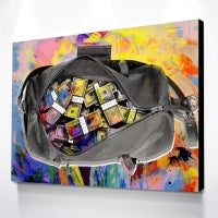 Broker Decor Blue Bag Of Money Wall Art