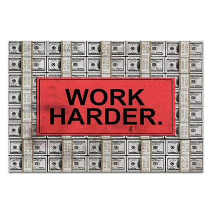 Work Harder Money Oil Painting Canvas Wall art Pictures for living room office Broker Decor