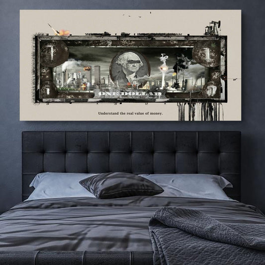 Broker Decor Vintage Money Abstract Paintings Wall Art Printed Cuadros