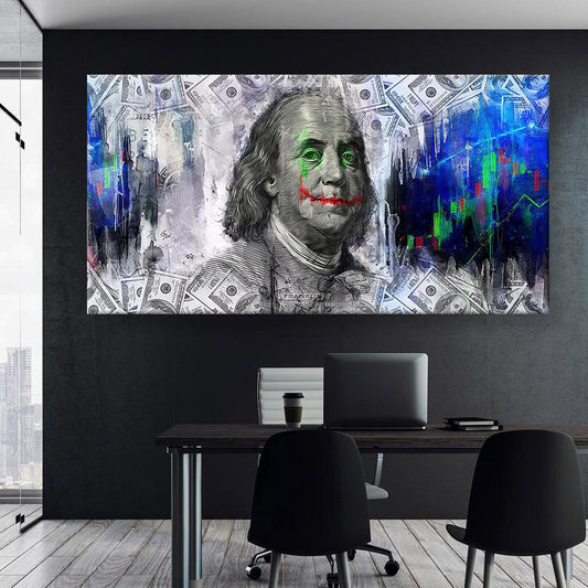 Abstract Money Poster Hundred Dollars Ben Broker Decor