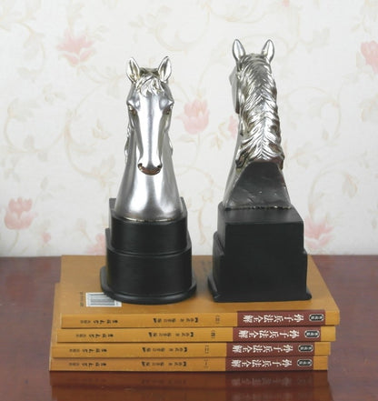 Elegant European Study of High-Grade Office Decorations Resin Crafts Horse Desktop Bookends