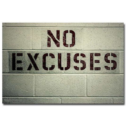 NO EXCUSES - Motivational Quotes Silk Fabric Poster Print broker dedor