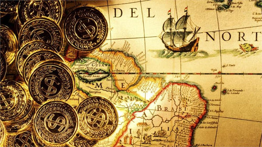gold coins pirates fortune map Broker Decoration