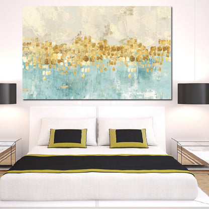 Abstract Gold Money Sea Wave Oil Painting on Canvas Broker Decor