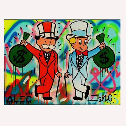 Rich Uncle Pennybags Northern Germany Monopoly guy Money Poster Painting on Canvas Bedroom Wall Decoration Pictures Home Decor