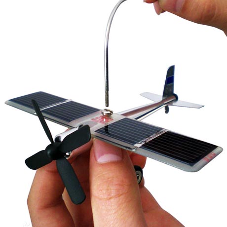 solar plane Model office decorate solar toy