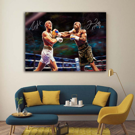 Money Fight UFC Conor McGregor with Floyd Mayweather boxing wall picture canvas art print stretch frame Artwork painting decor