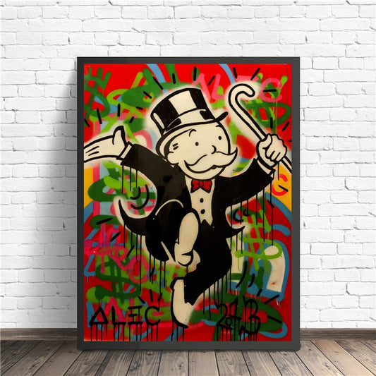 Scrooge Monopolyingly Money Cartoon Canvas Painting Print