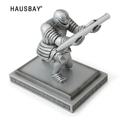 Desktop Executive Officer Knight Pen Seat Armor Hero Statue Pen Stand Holder Personality Office Decoration