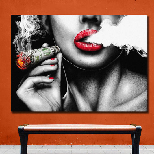 Burning Money Smoking Clouds Broker Decor