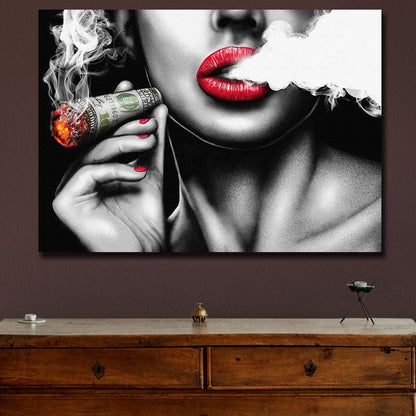 Burning Money Smoking Clouds Broker Decor