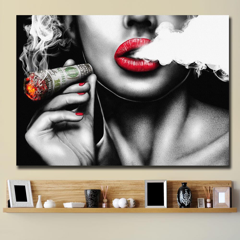 Burning Money Smoking Clouds Broker Decor
