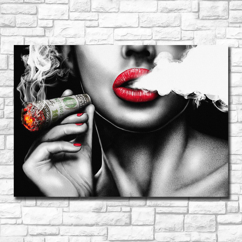 Burning Money Smoking Clouds Broker Decor