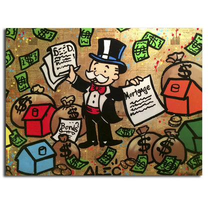 Money Man Graffiti Canvas Posters Prints Wall Art Painting broker decor
