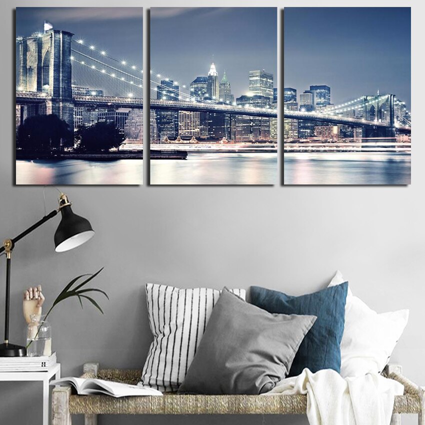 New York street scene canvas drawing living room office decoration