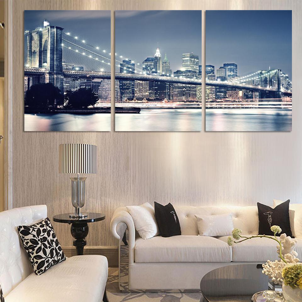 New York street scene canvas drawing living room office decoration