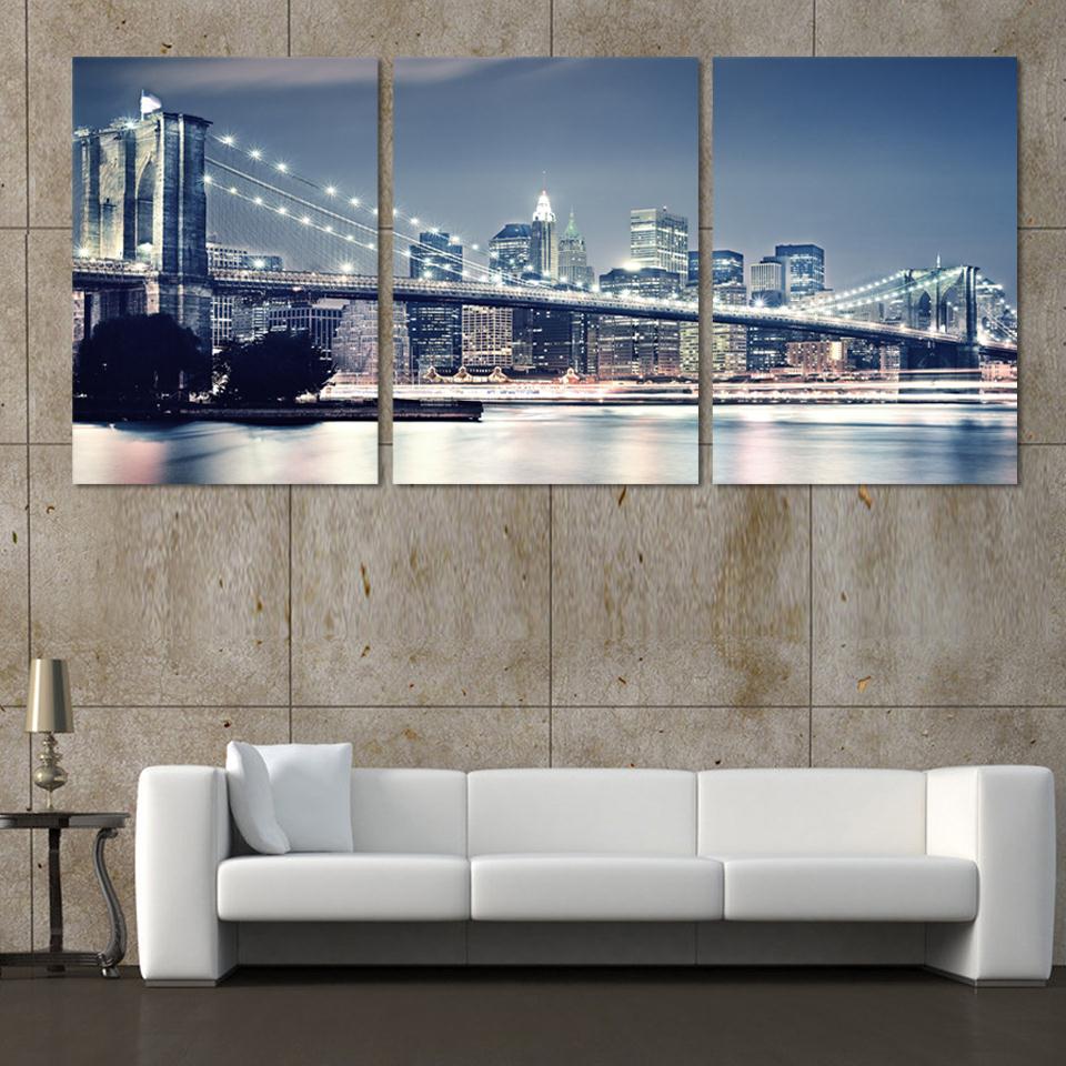 New York street scene canvas drawing living room office decoration