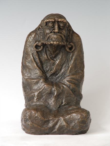 ATLIE BRONZES  Sculpture Tamo Monk  Bodhidharma figurine home office Decor Bronze Indian monk statue