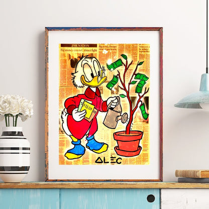 Richie Money Tree Planting Alec Money tree Paintings on Canvas Modern Art Decorative Wall Pictures Office Broker Decor