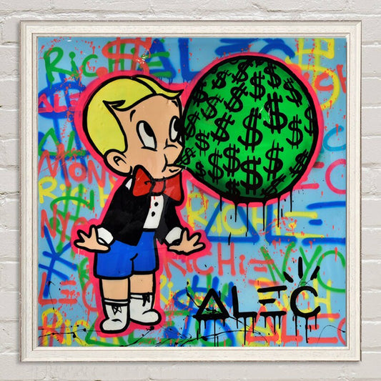 Alec Ritchie Rich office WALL art Money Drawing