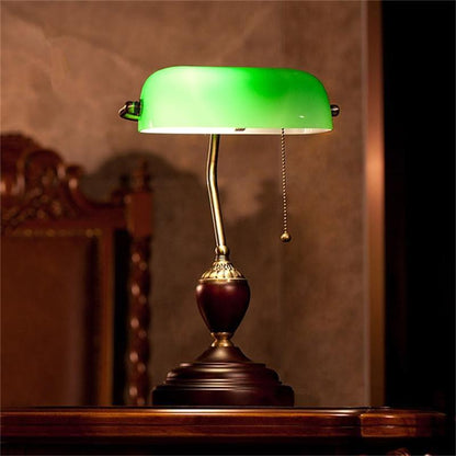 Retro Literary Table Light Emerald Green Glass Bank Office Desk Lamps