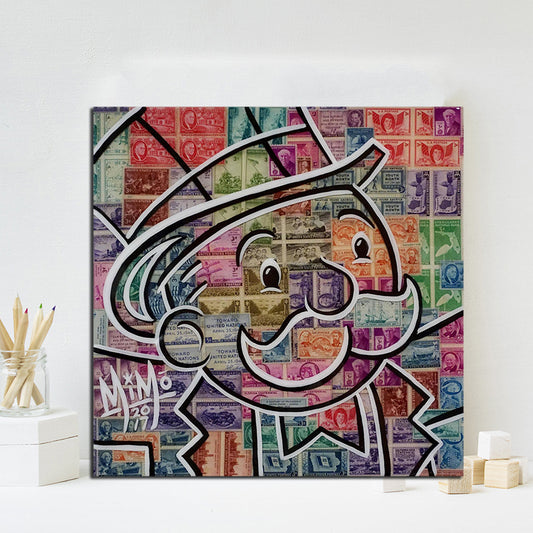 Mr Monopoly guy Money Stamp Canvas Painting Graffiti Wall Art Broker Decor