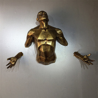 European modern character sculpture angel man wall hanging statue home office decoration