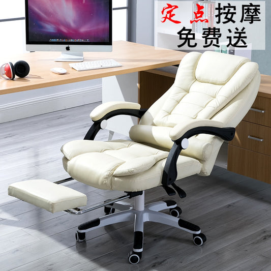 EU Household Work Office Lie Boss gaming Massage Footrest Lift Swivel Main Genuine Art computer game ergonomic leather Chair RU